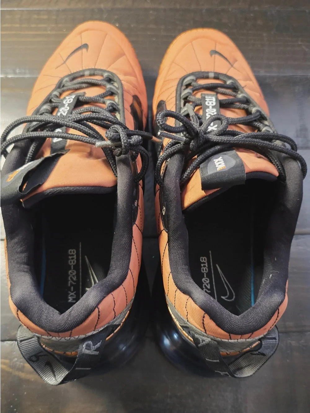 Nike Orange and Black Quilted MX-720-818 Sneakers